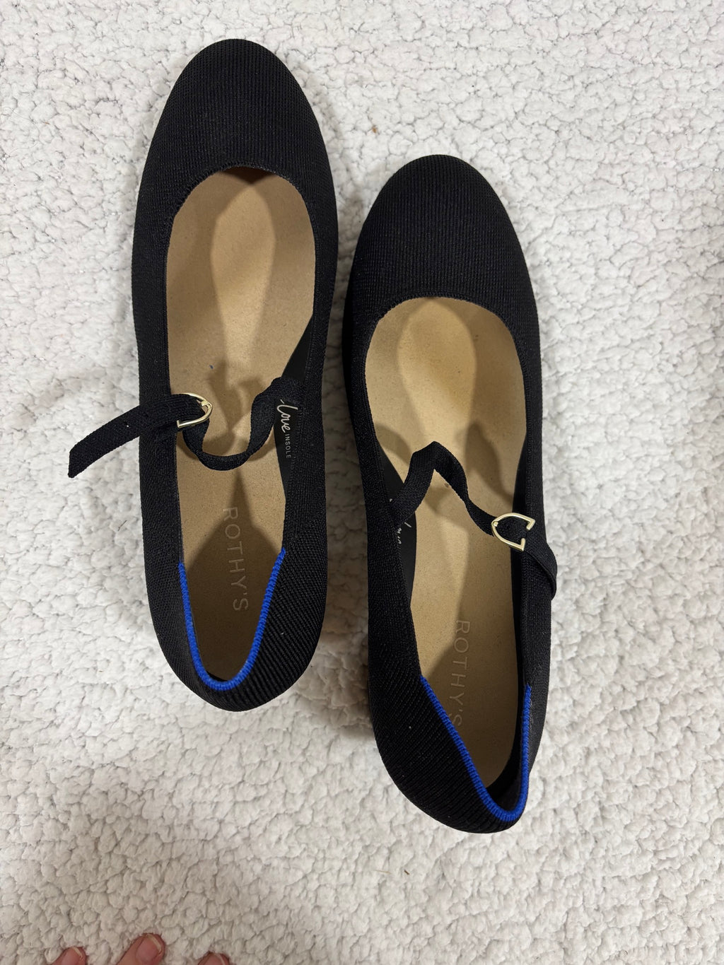 Rothy's Womens 13 Black Mary Jane Block Heel Pointed Toe Knit Pump