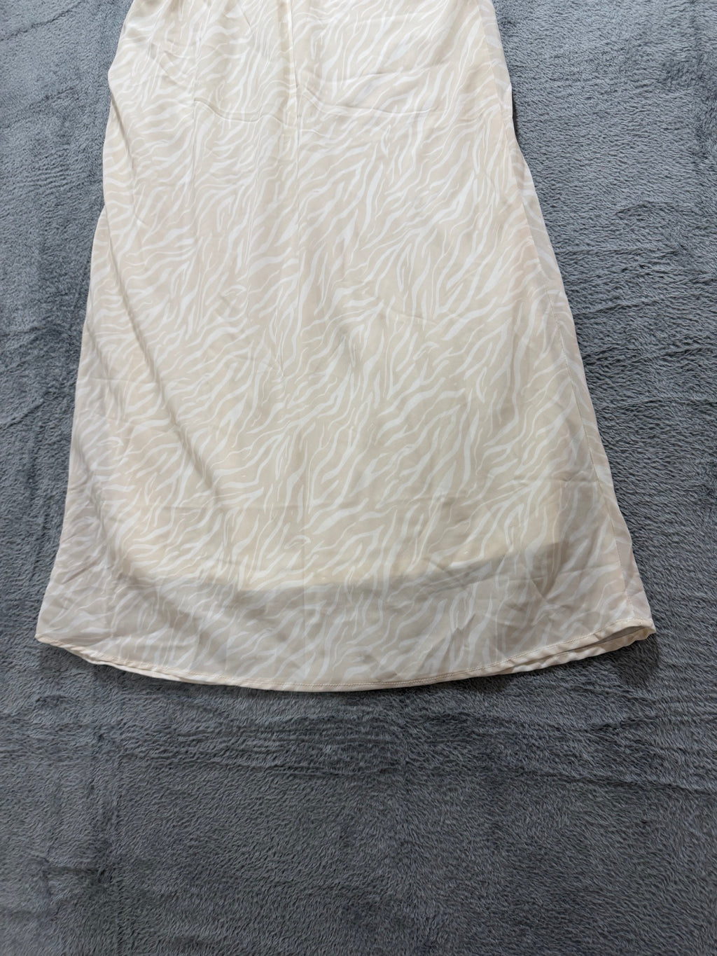 Japna Size M Beige Zebra Print Midi Skirt A-Line Elastic Waist Women's