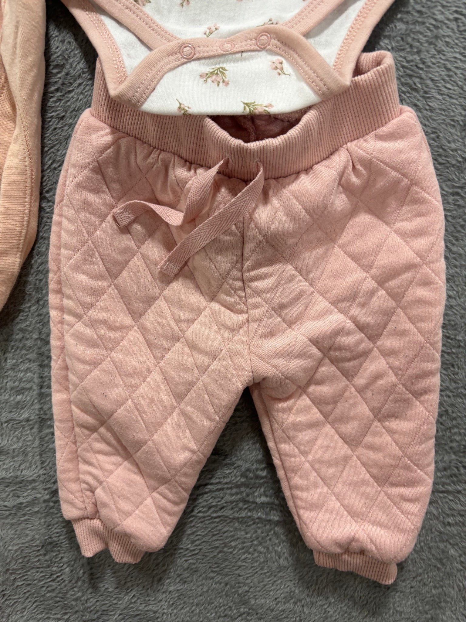 Baby Girl 6-9M 5pc Pink Lot Quilted Cardigan Set Old Navy Romper Bodysuit