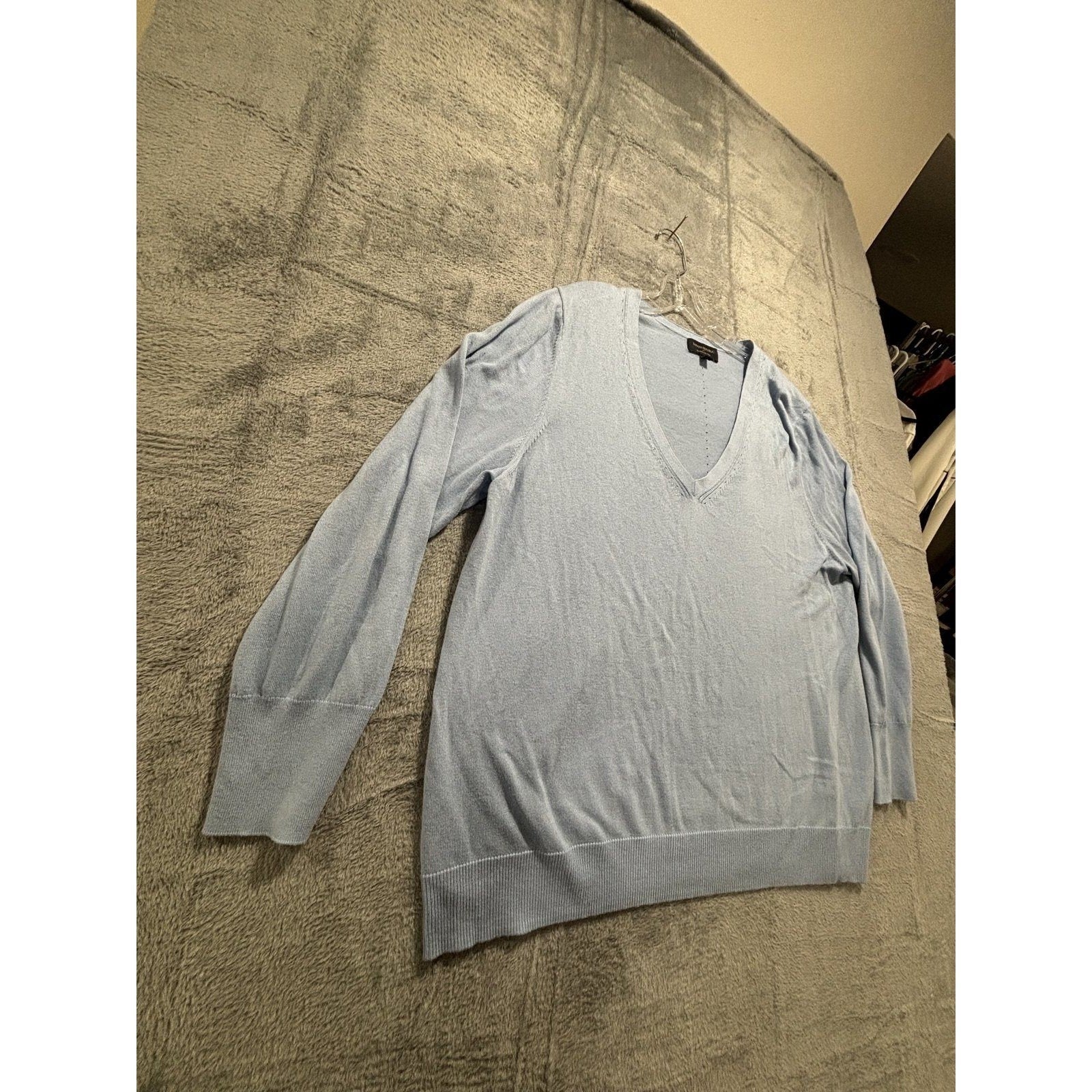 Banana Republic XXL Light Blue Womens V-Neck Sweater Pullover Casual Cozy