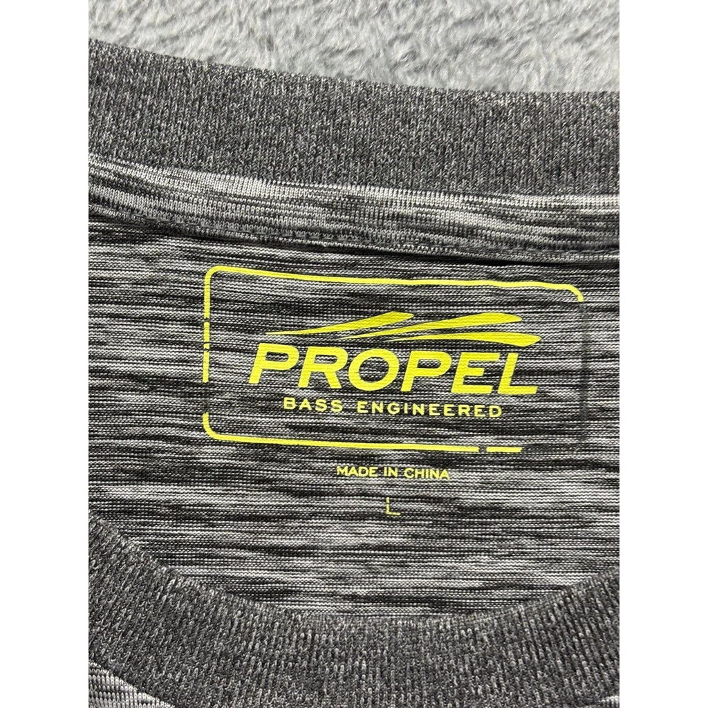 Bass Propel L Gray Performance T-Shirt Womens Athleisure Casual Short Sleeve