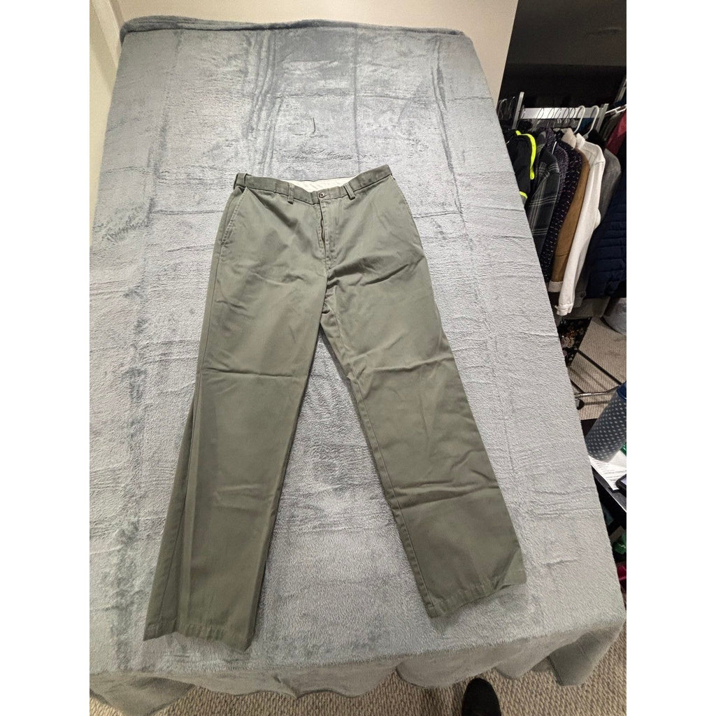 Haggar Black Label 36x32 Olive Green Chino Pants Mens Casual Preppy Vintage