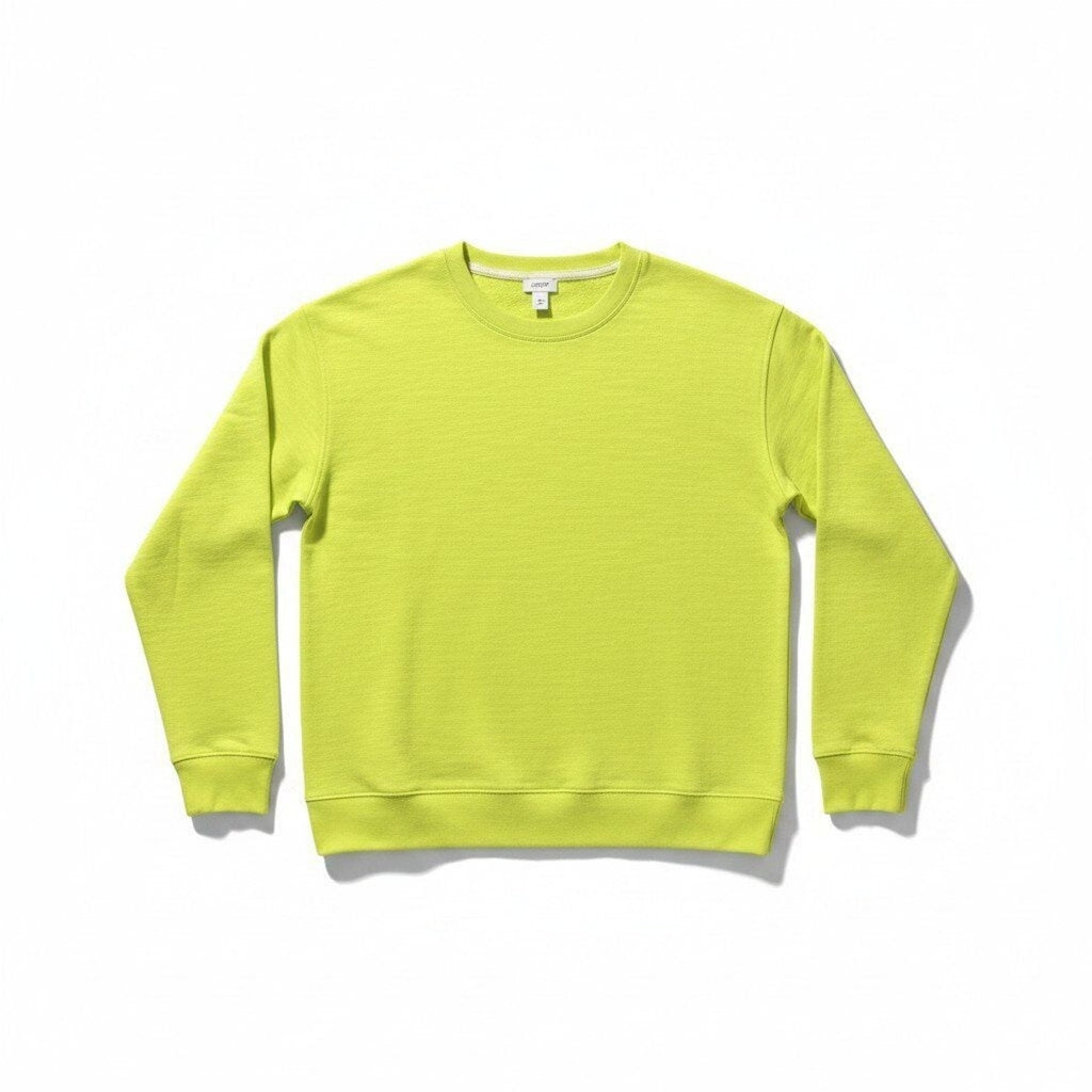 J.Crew S Neon Yellow Womens Sweatshirt Casual Cozy Cotton Pullover