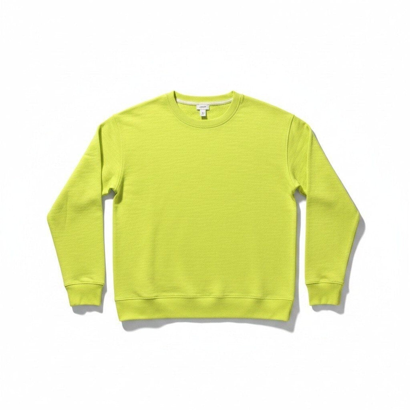 J.Crew S Neon Yellow Womens Sweatshirt Casual Cozy Cotton Pullover