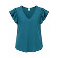 Old Navy Womens Teal Flutter Sleeve V-Neck Rayon Blouse Top Small