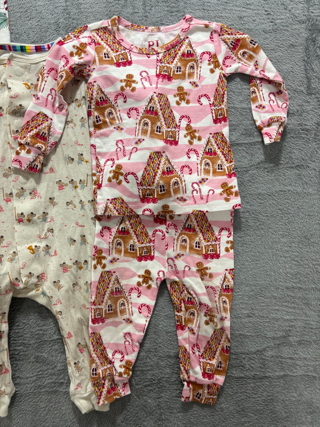 Baby Girl 9-12M Christmas Footie Pajama Lot 4 Pc Magnetic Me Rudolph PJ Place