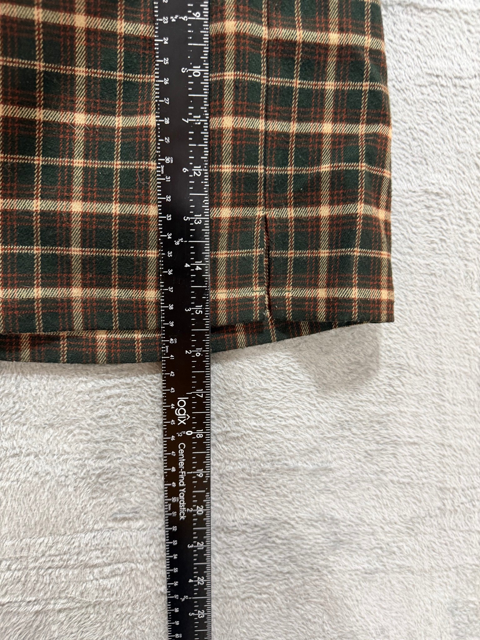 Brandy Melville Green Tartan Plaid Mini Skirt Front Slits One Size
