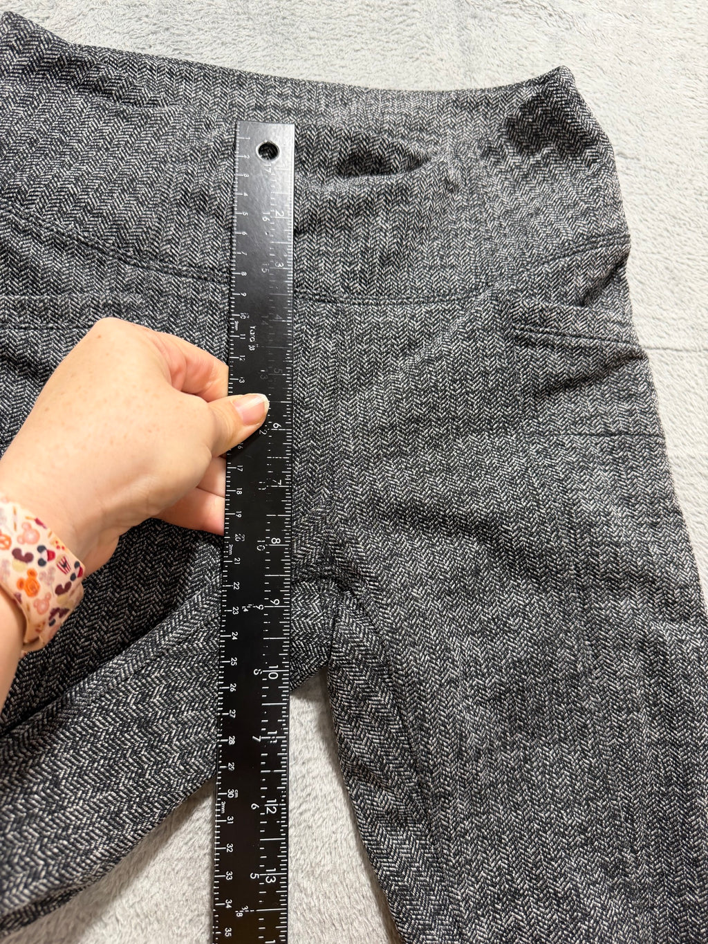 Athleta Size XS Gray Herringbone Textured Leggings Full-Length Athletic
