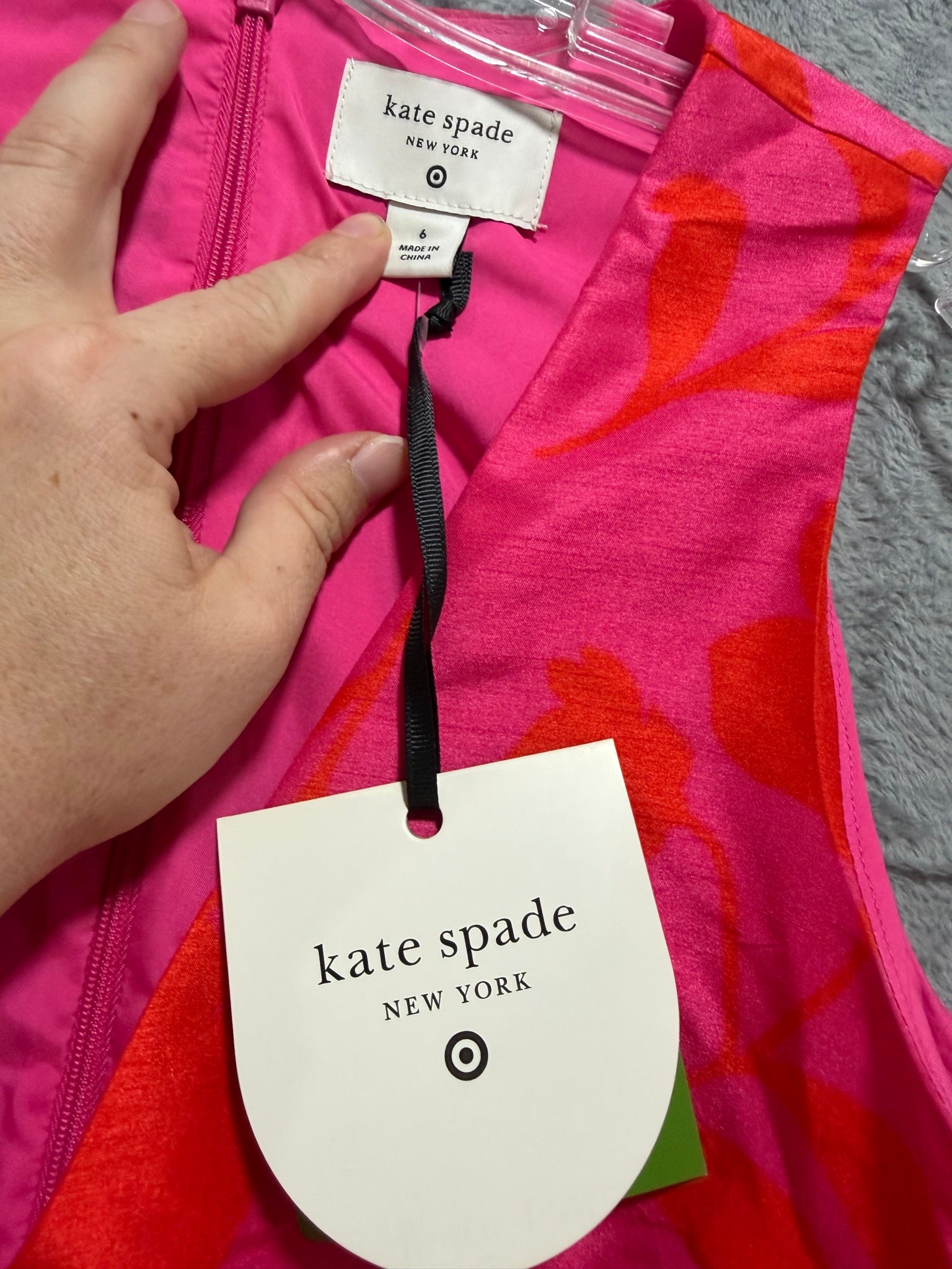 Kate Spade x Target Size 6 Pink Red Floral Peplum Dress NWT Sleeveless