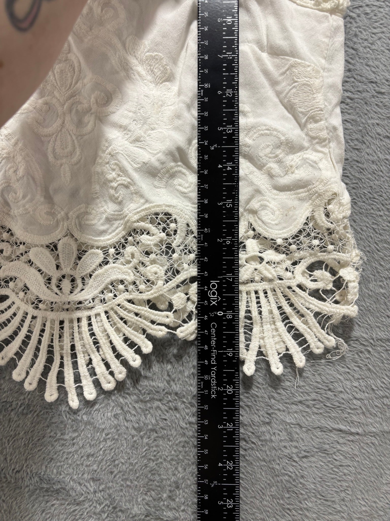 Kendall & Kylie S White Crochet Lace Crop Top Cami Scalloped Fringe Boho