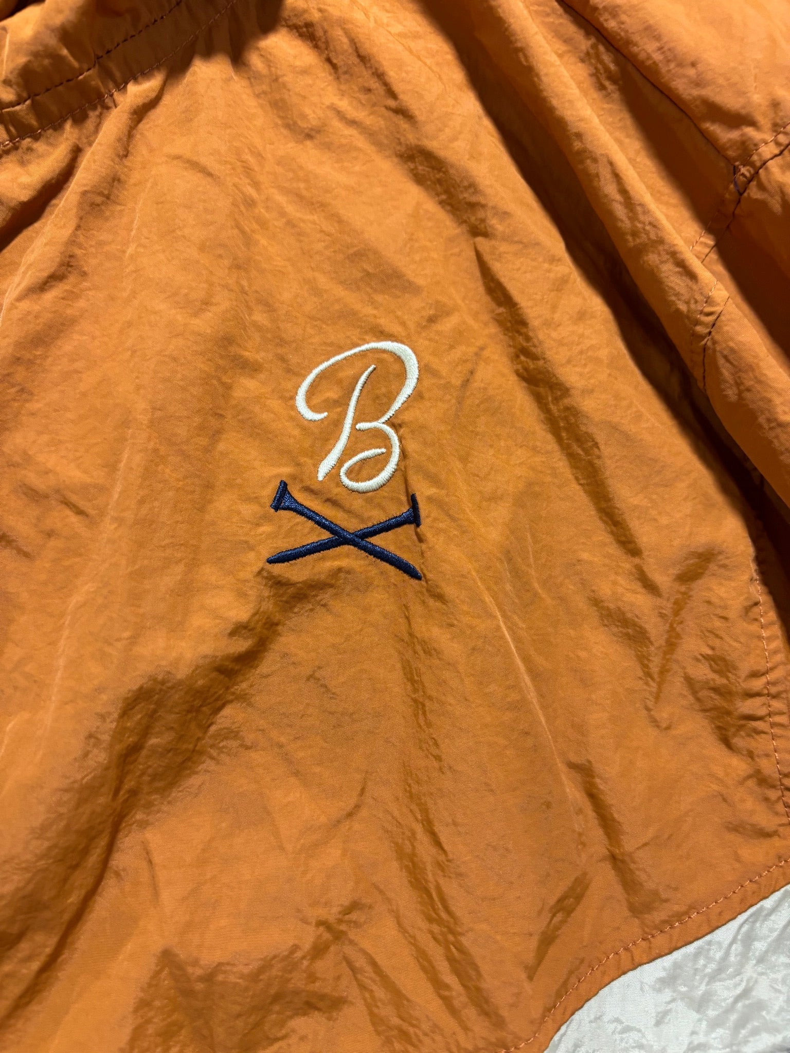 Barstool Sports Large Orange Colorblock Nylon Windbreaker Full-Zip Jacket
