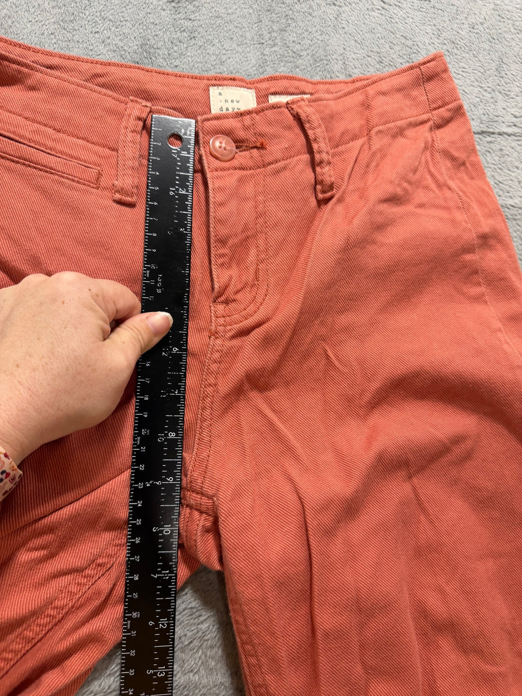 A New Day Size 2 Rust Terracotta Wide-Leg Cropped Pants High-Rise Women's