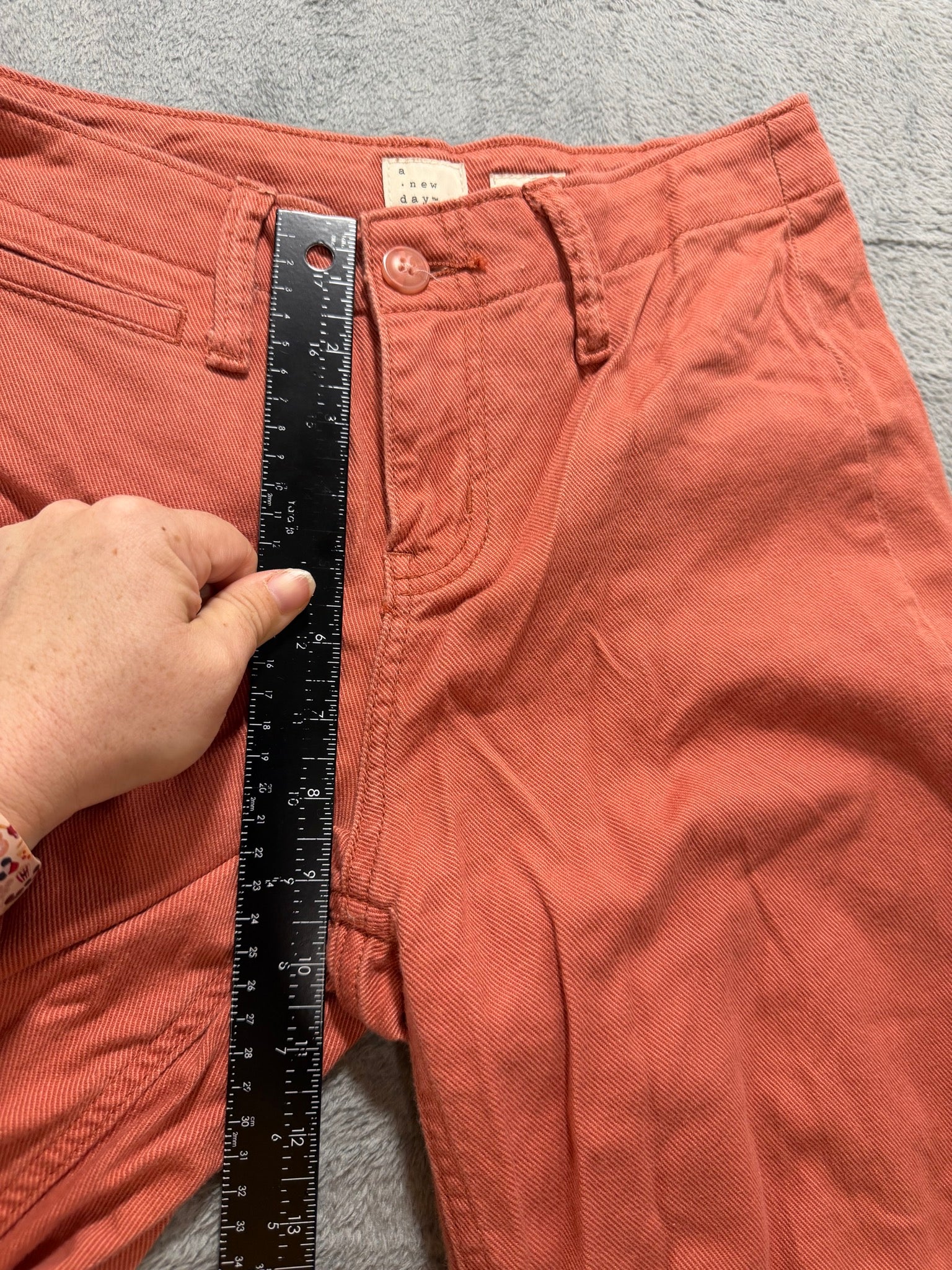 A New Day Size 2 Rust Terracotta Wide-Leg Cropped Pants High-Rise Women's