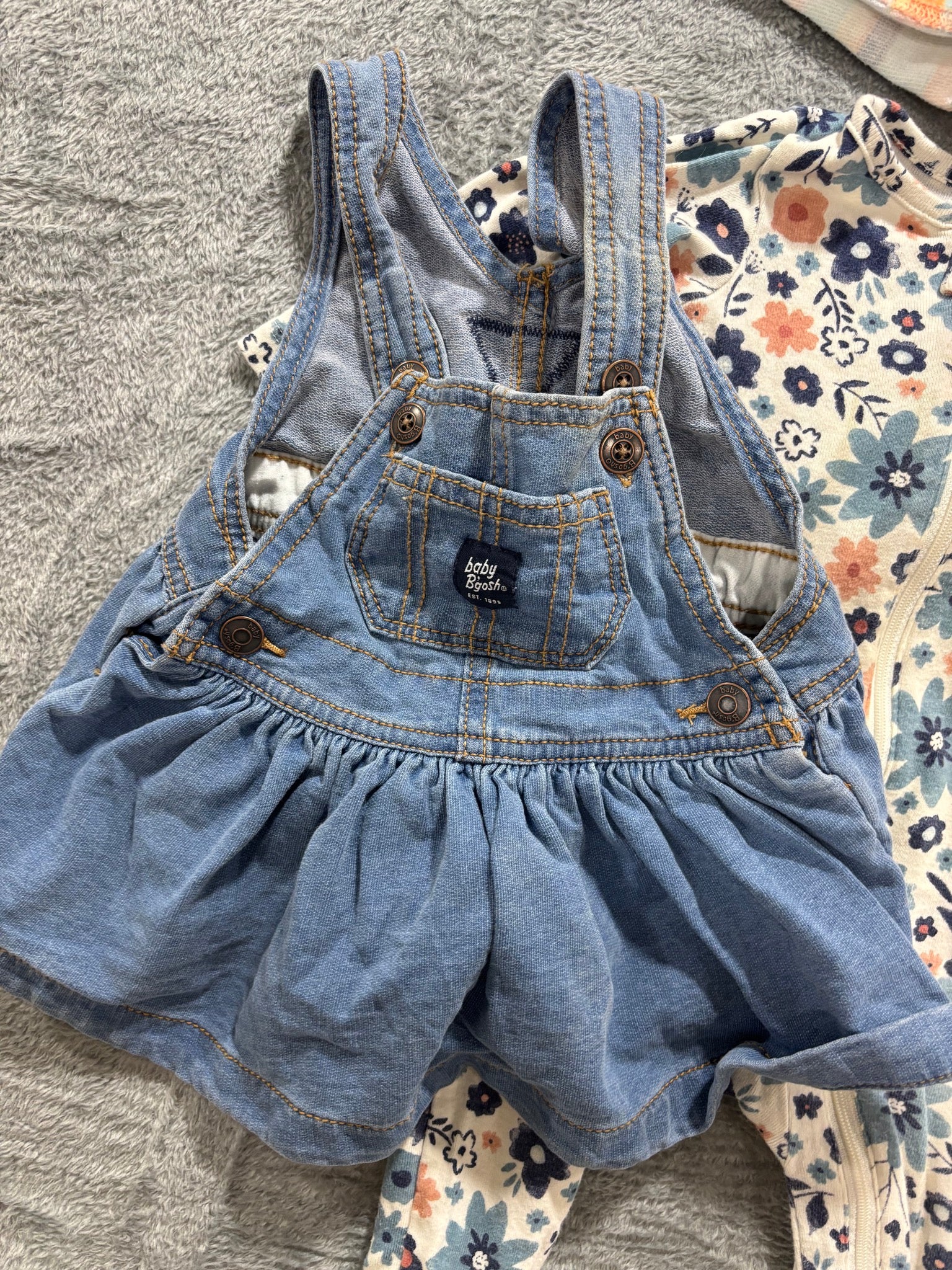 Baby Girl 6M 5pc Lot Carter's OshKosh Denim Skirtall Tiger Swimsuit Romper