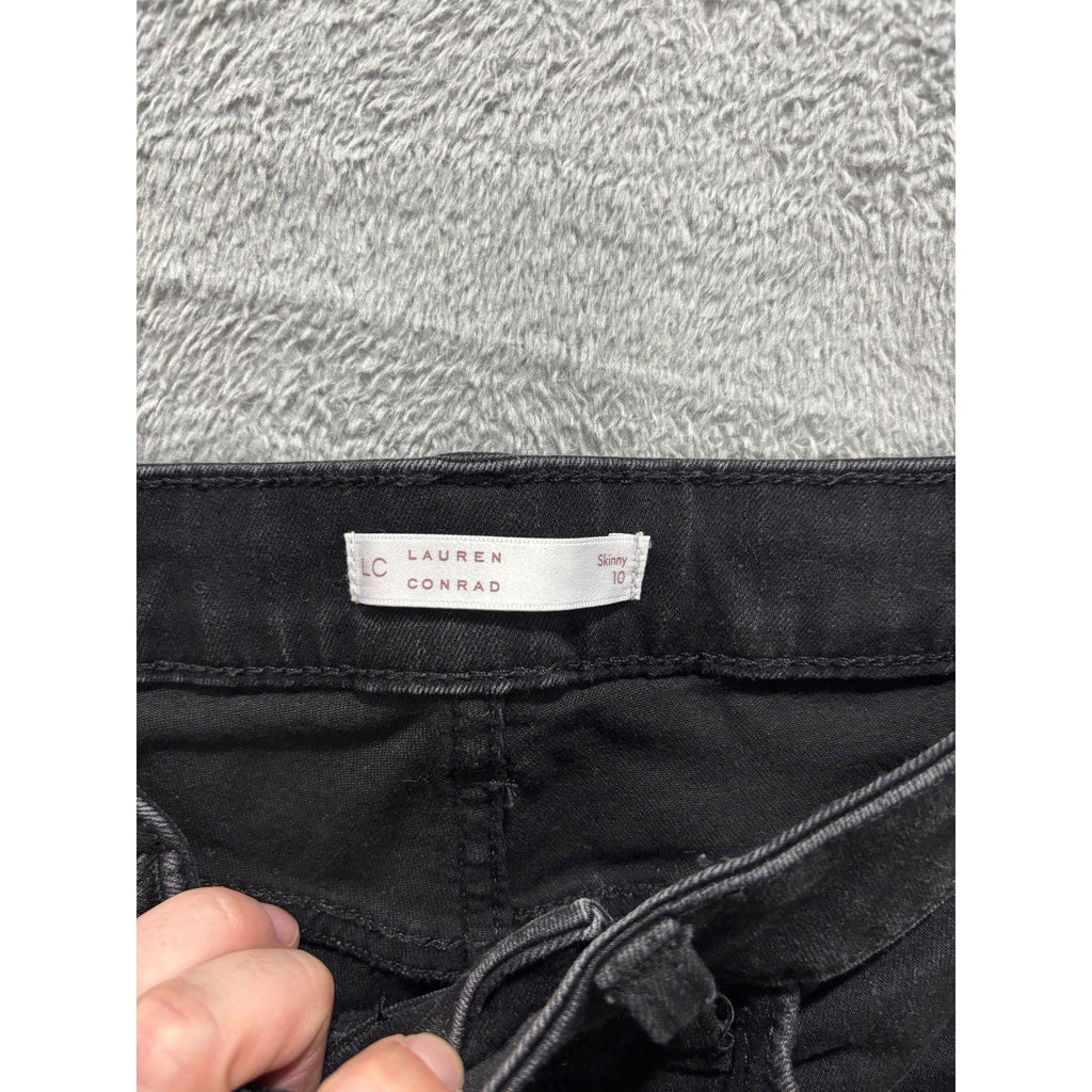 LC Lauren Conrad 10 Black Skinny Jeans Womens Casual Minimalist Coastal Basic
