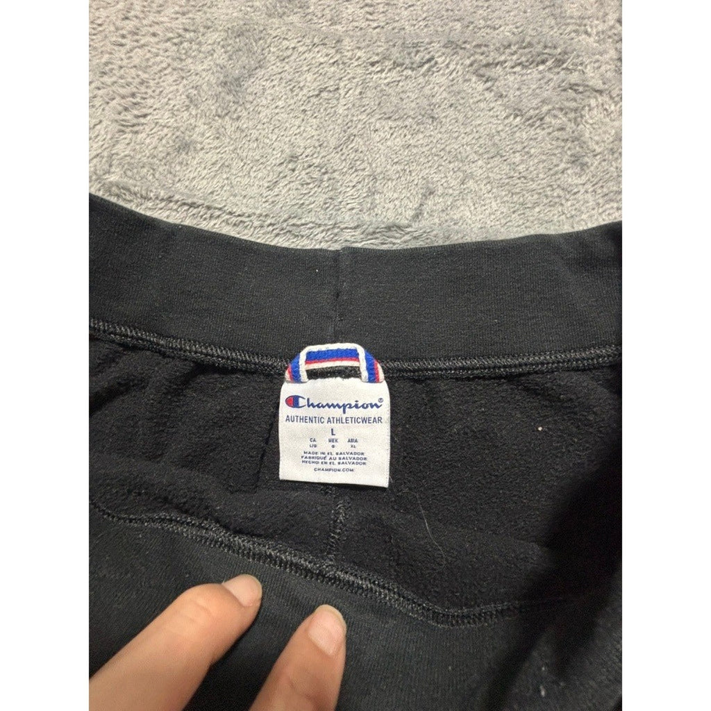 Champion Womens L Black Joggers Sweatpants Athleisure Casual Fleece Cozy Sporty