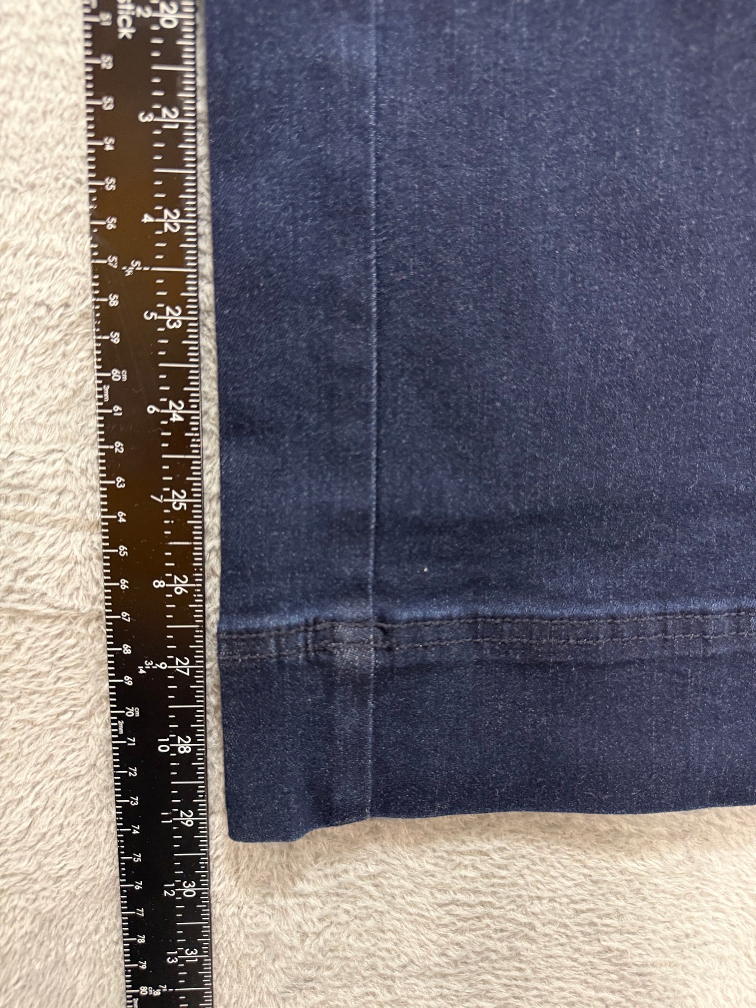 a new day Size 4 Navy Wide-Leg Belted Stretch Denim Trousers High-Rise