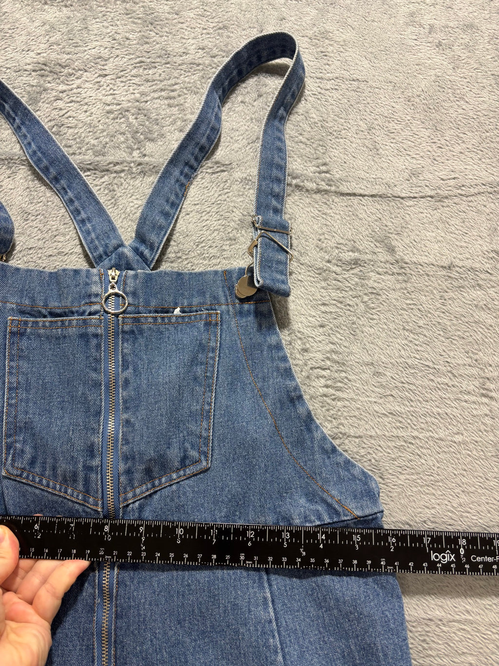 My Girl Size 10 Blue Denim Overall Shorts Shortall Romper Zip-Front Playsuit