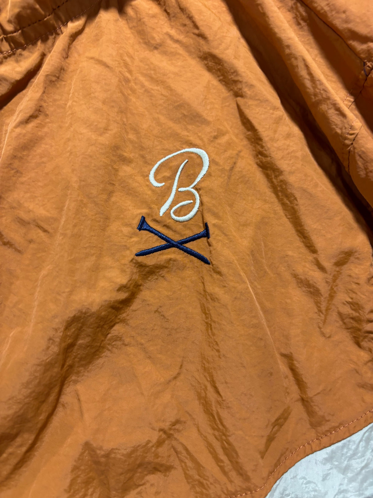 Barstool Sports Large Orange Colorblock Nylon Windbreaker Full-Zip Jacket