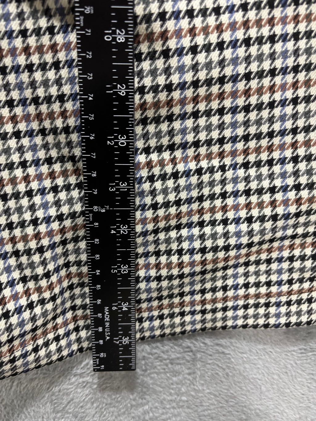 Express Reversible Houndstooth & Black Mac Coat Wool-Blend Car Coat Plaid