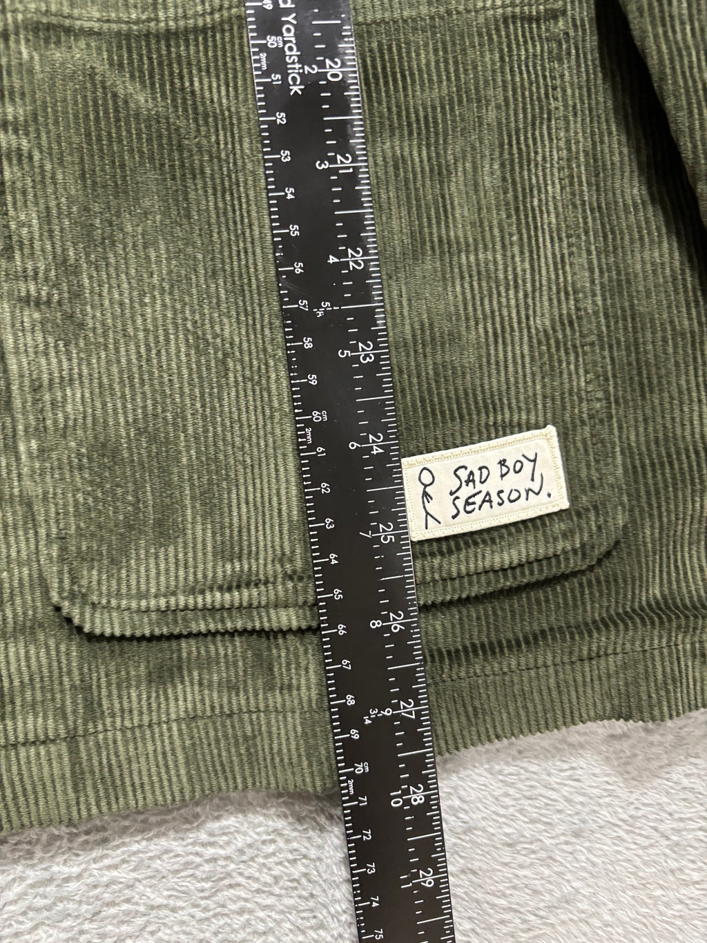 Sad Boy Season Barstool Sports M Olive Corduroy Chore Jacket NWT Snap Front