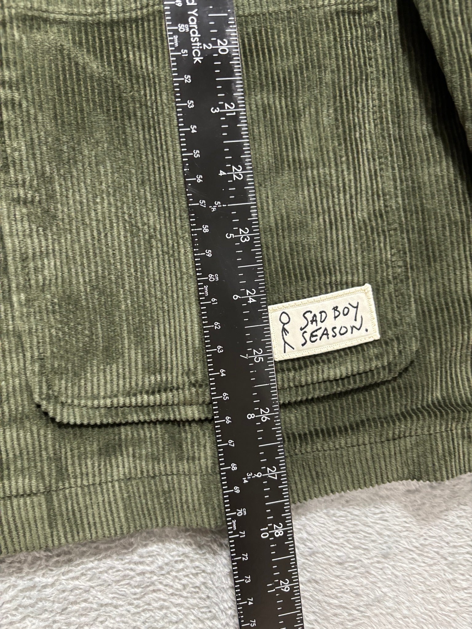 Sad Boy Season Barstool Sports M Olive Corduroy Chore Jacket NWT Snap Front