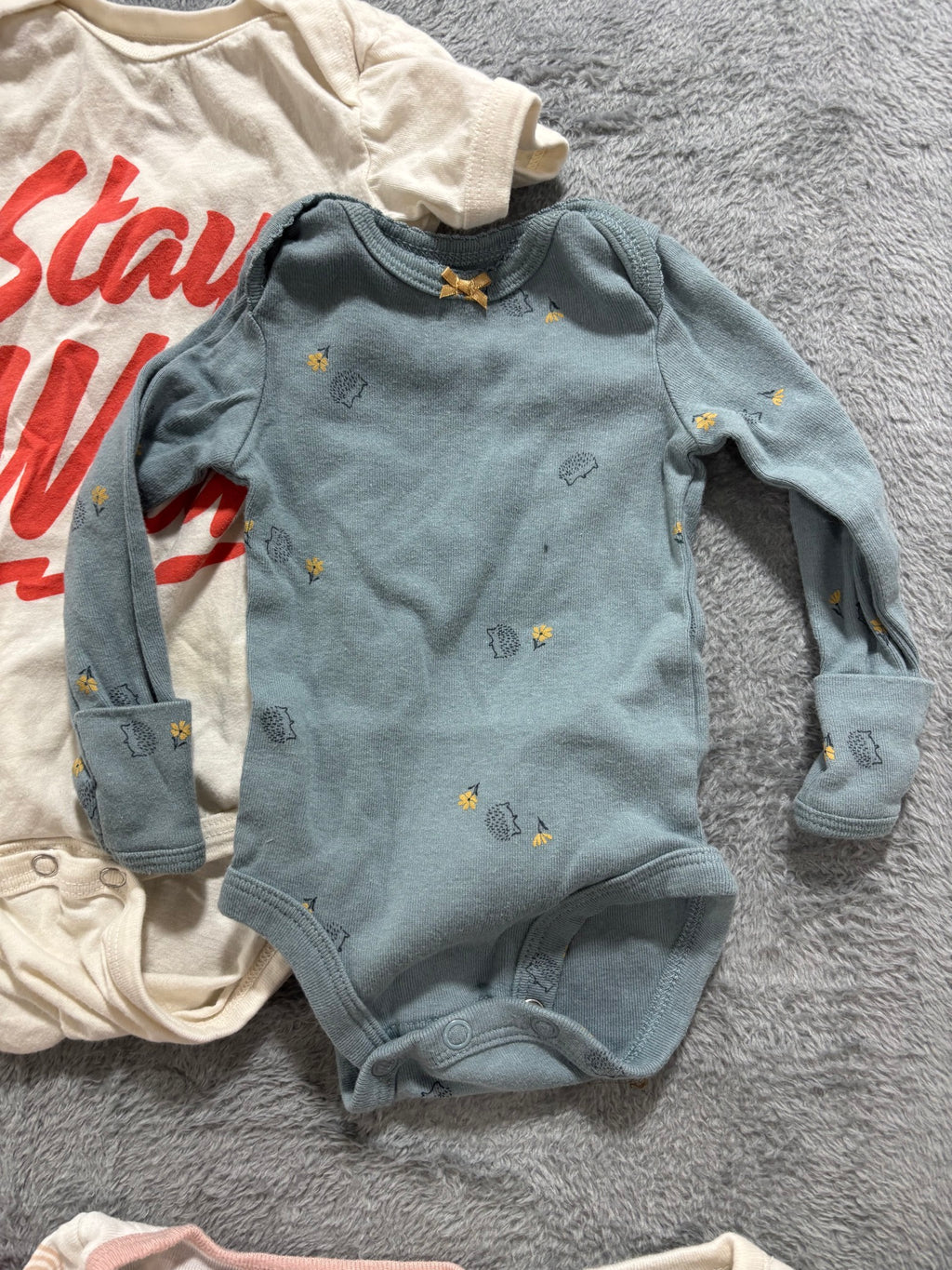 Newborn Baby Girl Clothes Lot 10 Pieces Zip Sleepers & Bodysuits Floral Pastel
