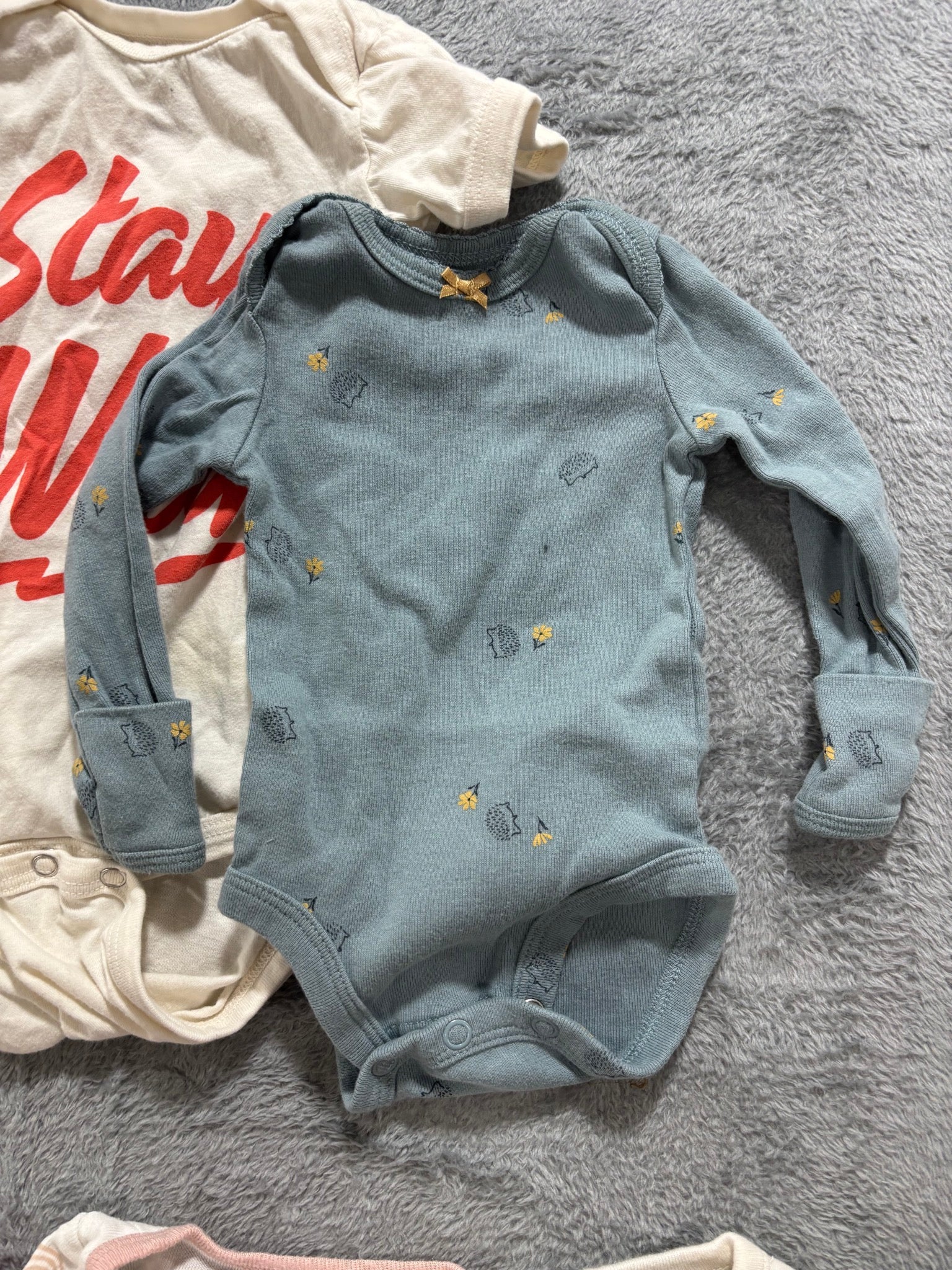 Newborn Baby Girl Clothes Lot 10 Pieces Zip Sleepers & Bodysuits Floral Pastel