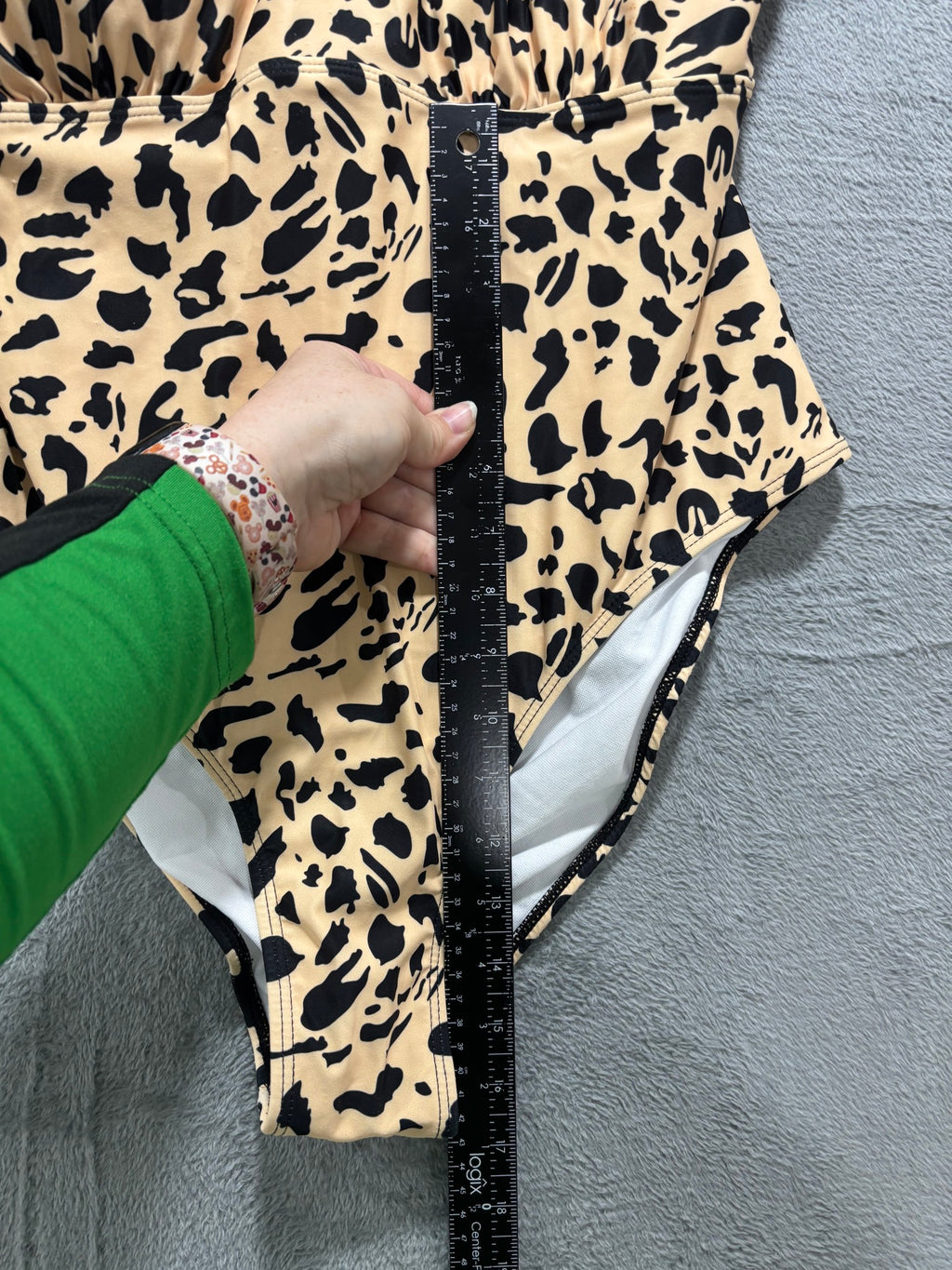 Leopard Print One Piece Swimsuit Plus Size 3XL Ruffle Strap V Neck NWOT