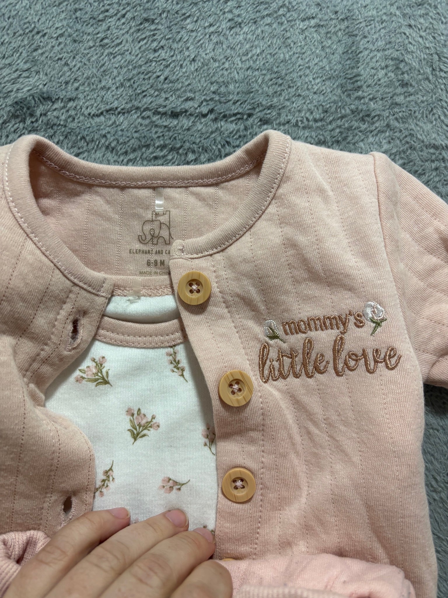 Baby Girl 6-9M 5pc Pink Lot Quilted Cardigan Set Old Navy Romper Bodysuit