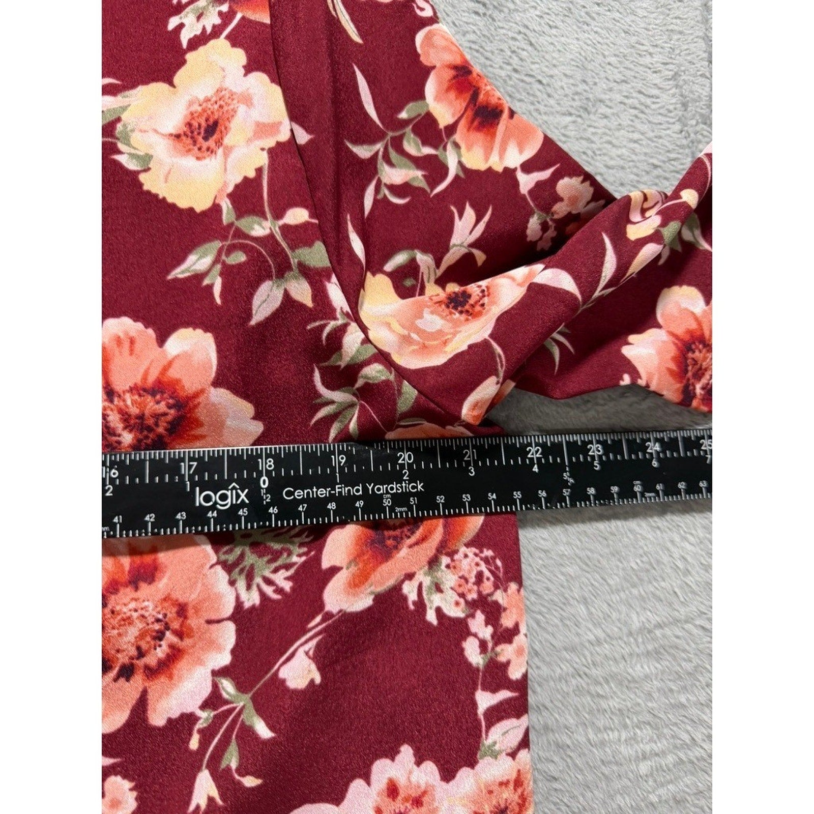 New York & Company Kimono Womens S Red Floral Duster Belted Boho