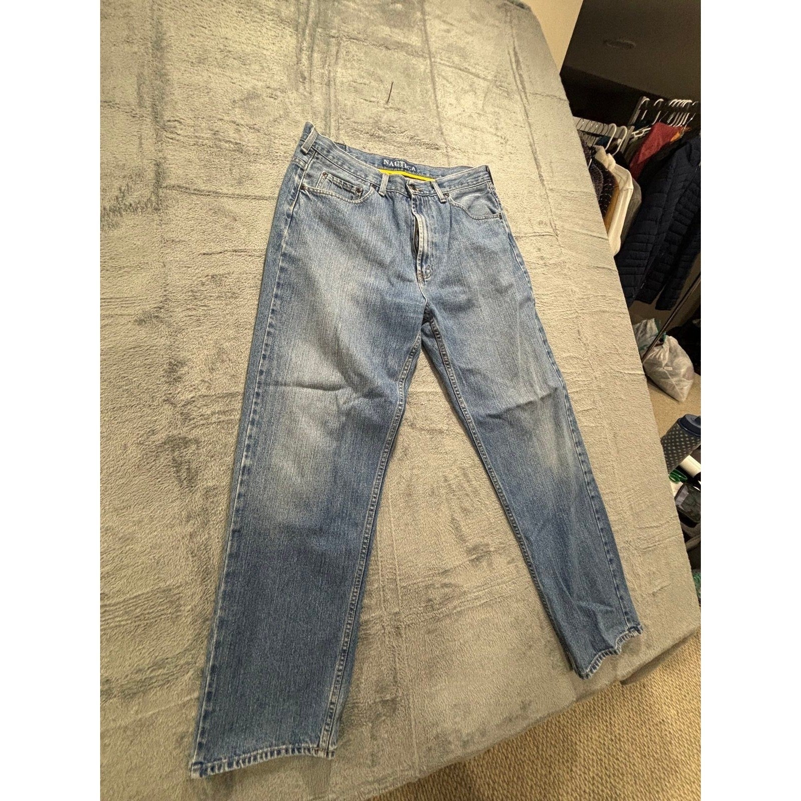 Nautica 36x32 Blue Denim Jeans Mens Classic Fit Vintage Casual