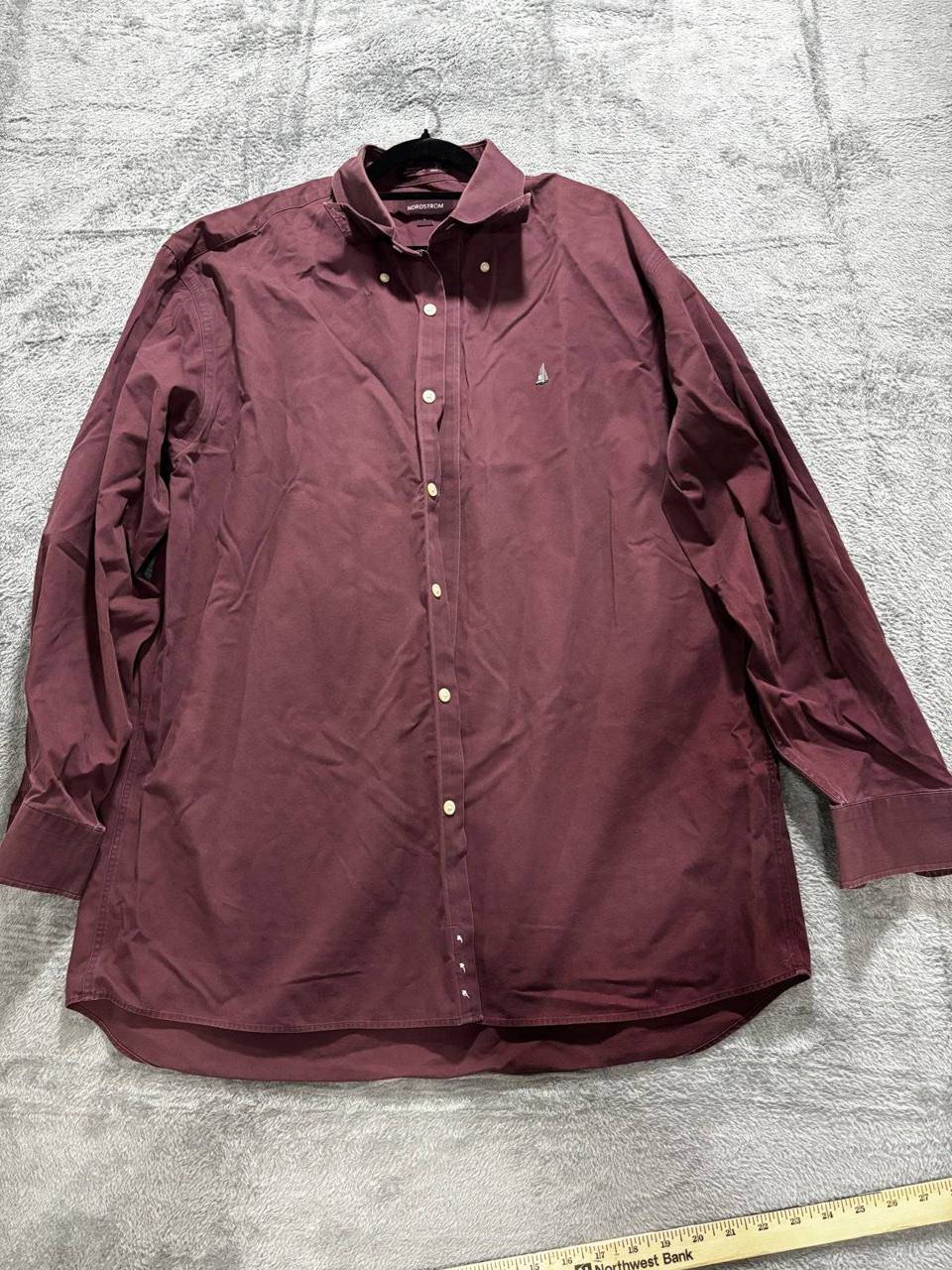 Nordstrom Men's Burgundy Dress Shirt Size L