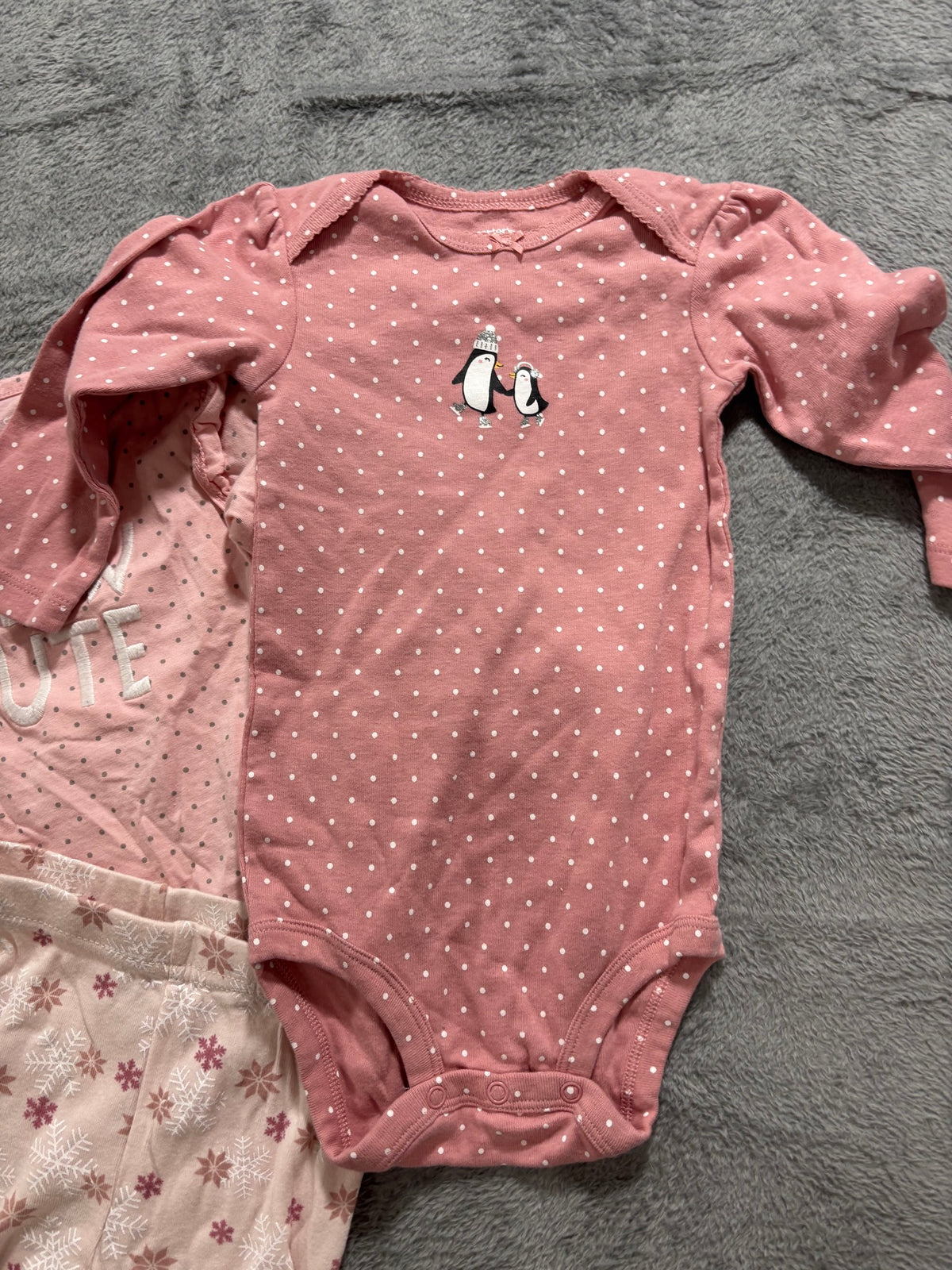 Baby Girl 18M Christmas Lot 5 Pc Old Navy Carter's Cat & Jack Footie Sweatshirt