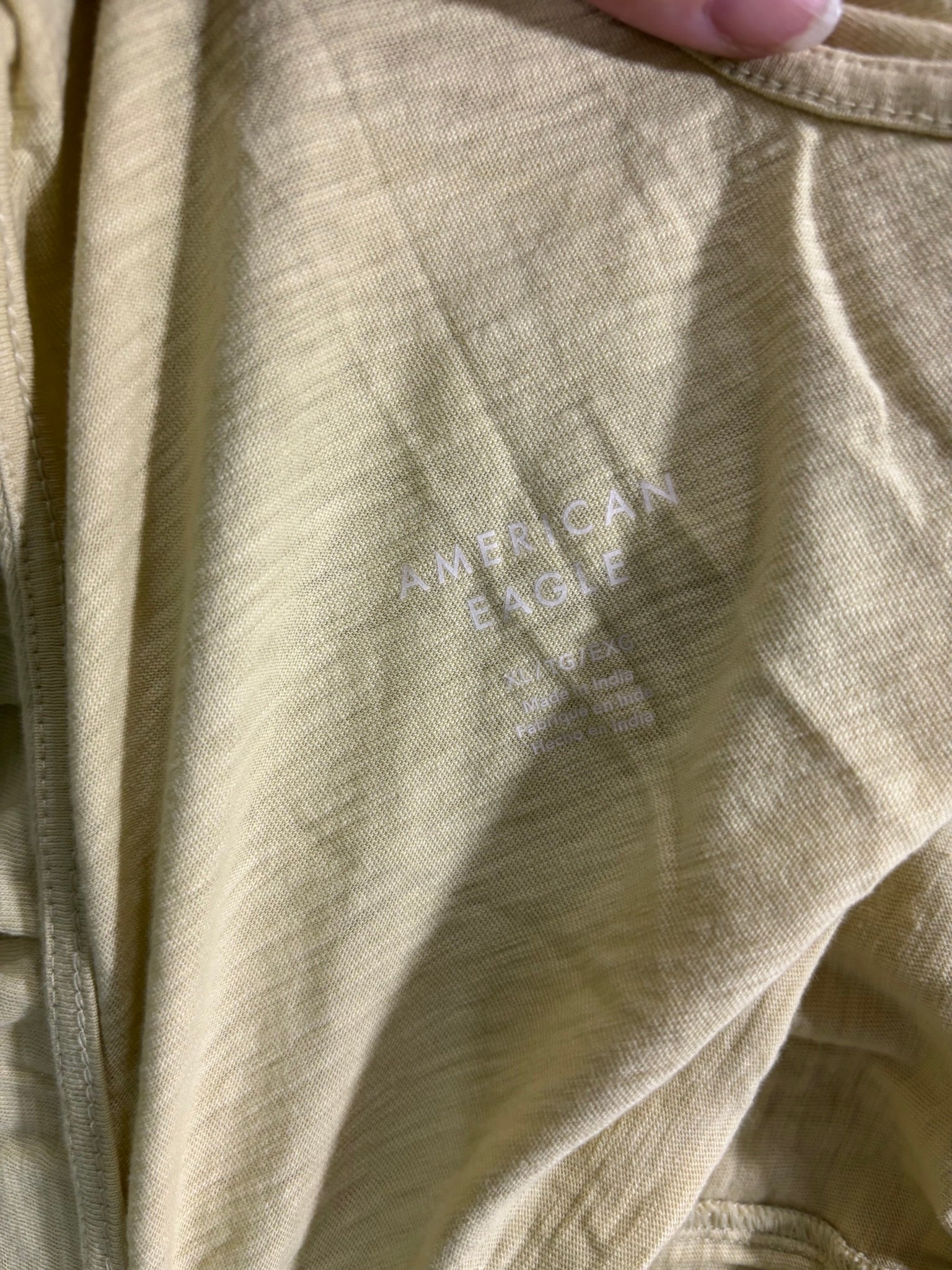 American Eagle Womens XL Sage Green Jumpsuit Tie Shoulder Wide Leg 100% Cotton