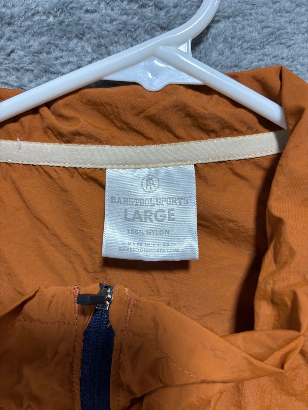 Barstool Sports Large Orange Colorblock Nylon Windbreaker Full-Zip Jacket