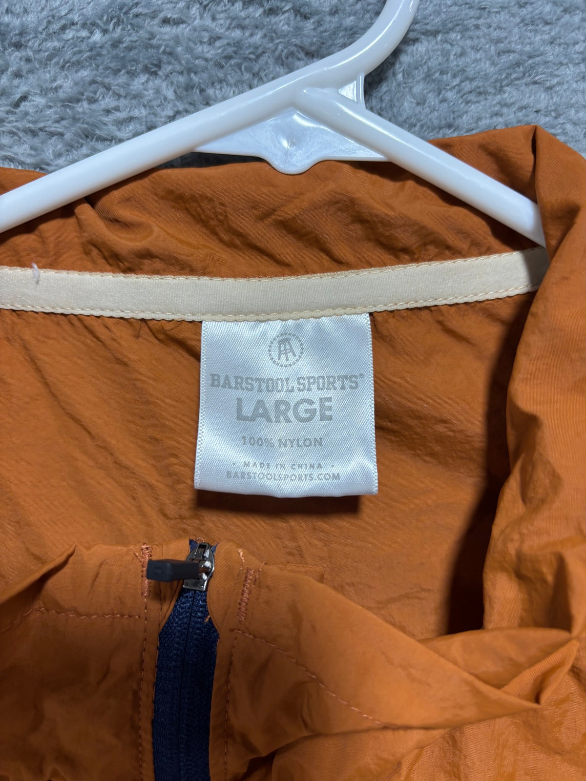 Barstool Sports Large Orange Colorblock Nylon Windbreaker Full-Zip Jacket