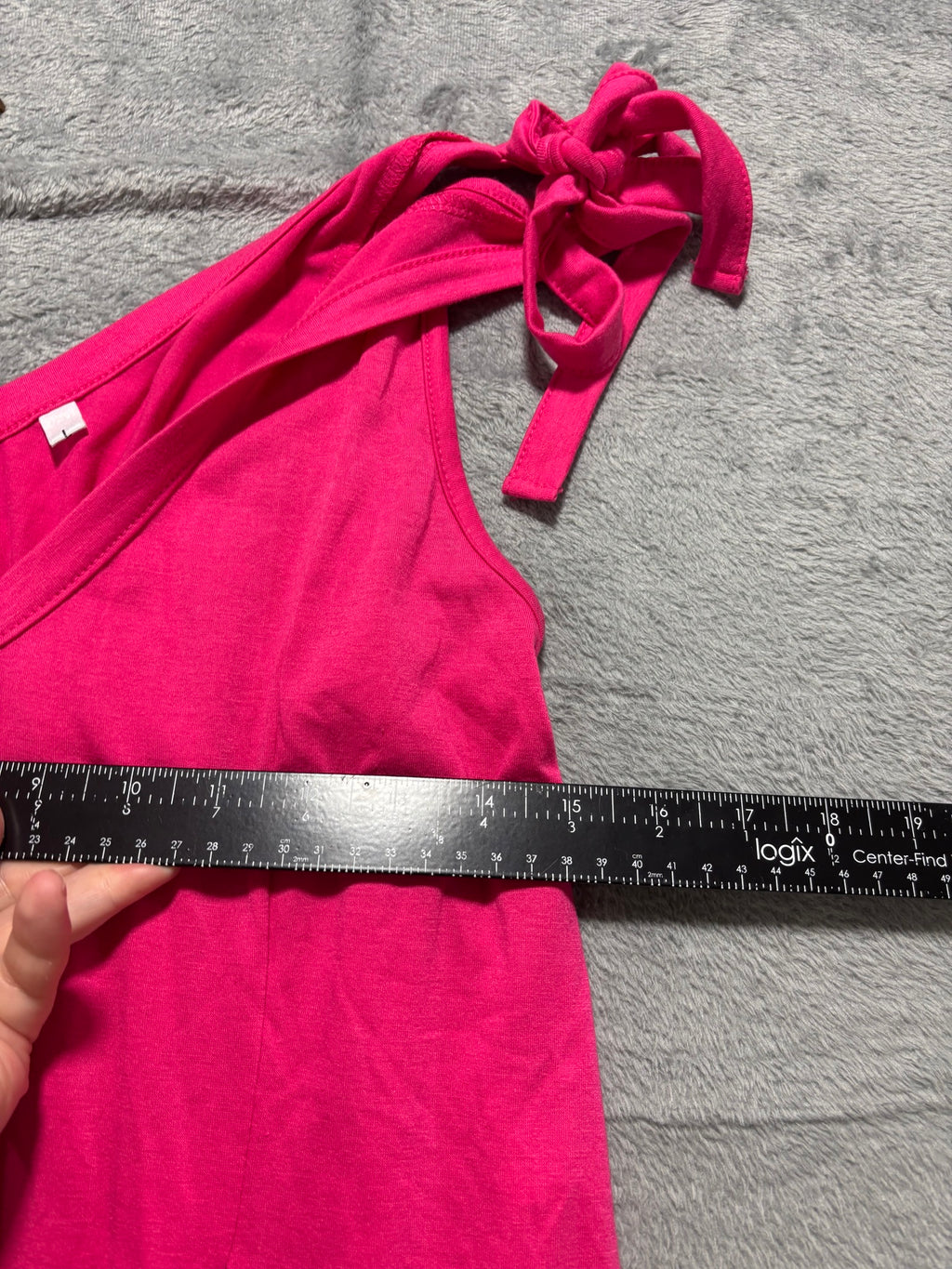 Womens L/XL Hot Pink Tie Shoulder Wide Leg Knit Jumpsuit Sleeveless Summer