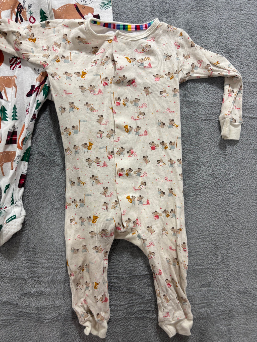 Baby Girl 9-12M Christmas Footie Pajama Lot 4 Pc Magnetic Me Rudolph PJ Place