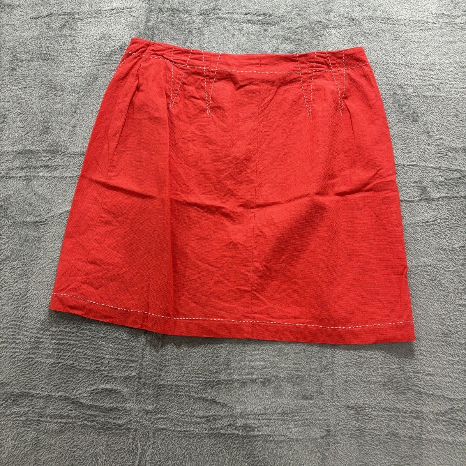 Harve Benard 14P Womens Red Linen Blend Mini Skirt Vintage Casual Boho
