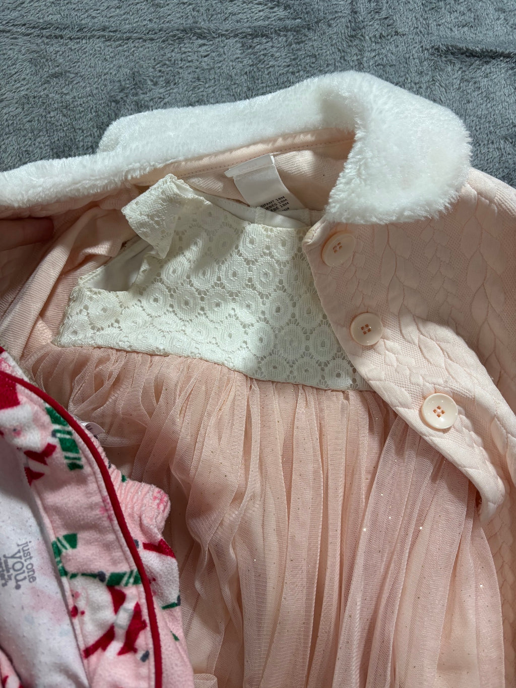 Tommy Bahama 12-18M Girl 5 Pc Holiday Lot Fair Isle Cardigan Coat Tulle Dress PJ