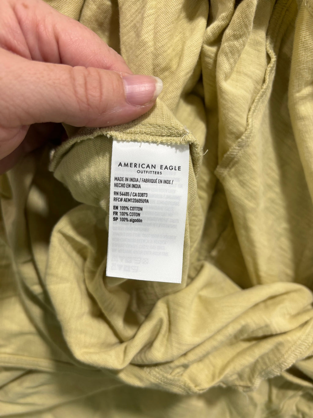 American Eagle Womens XL Sage Green Jumpsuit Tie Shoulder Wide Leg 100% Cotton