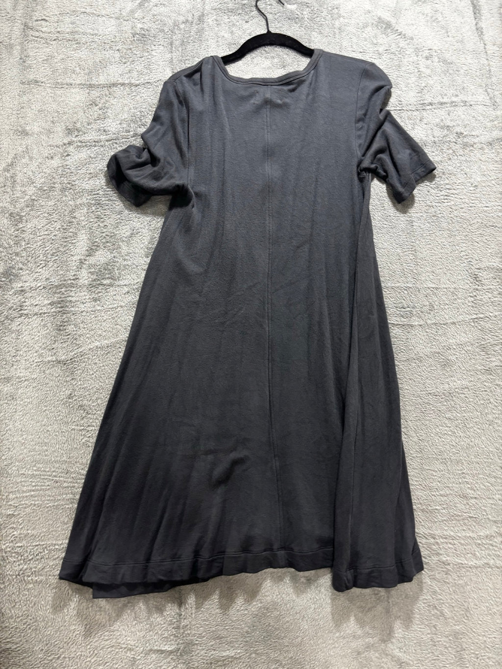 Lou & Grey XS Dark Gray Short Sleeve T-Shirt Dress Womens Minimalist Casual Cozy