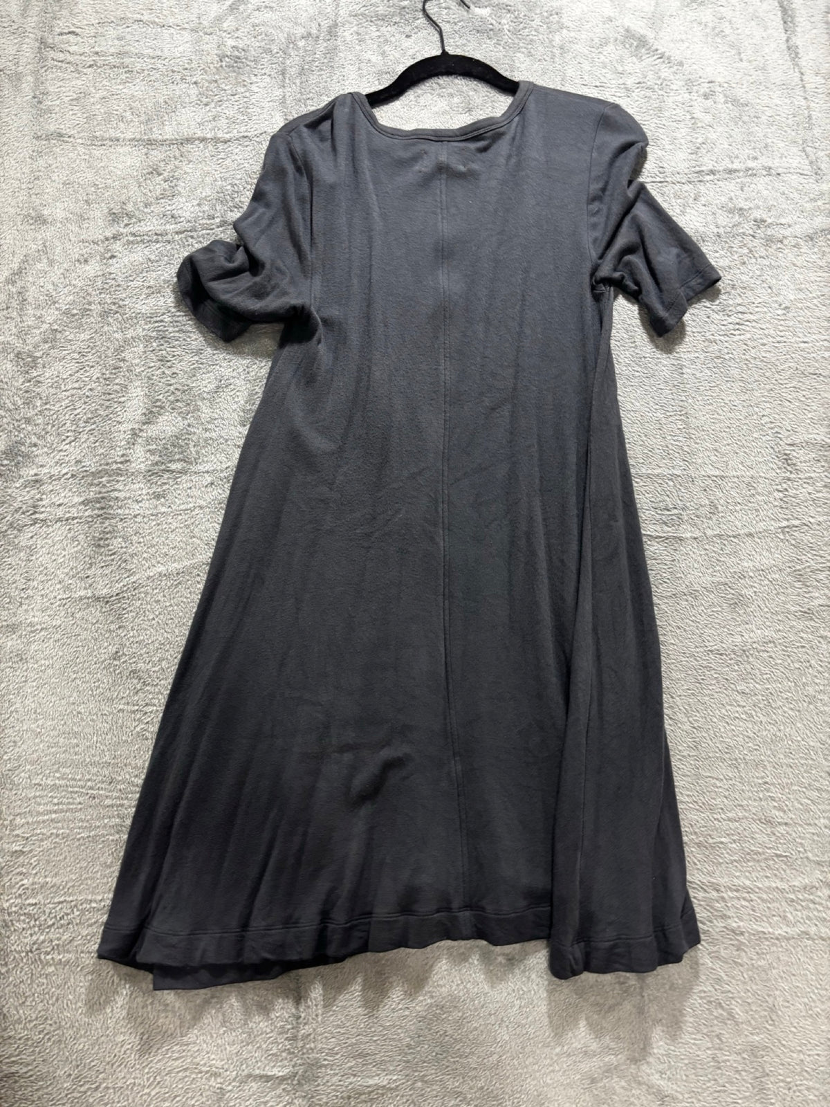 Lou & Grey XS Dark Gray Short Sleeve T-Shirt Dress Womens Minimalist Casual Cozy