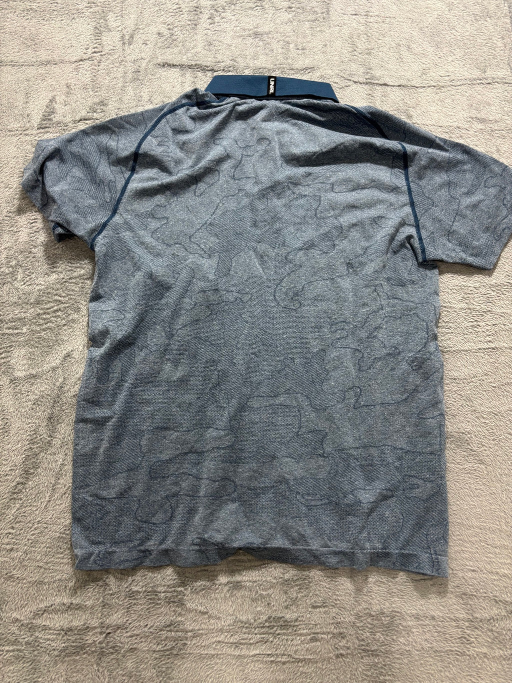 UNRL S Blue Camo Jacquard Golf Polo NWT Performance Short-Sleeve Athletic