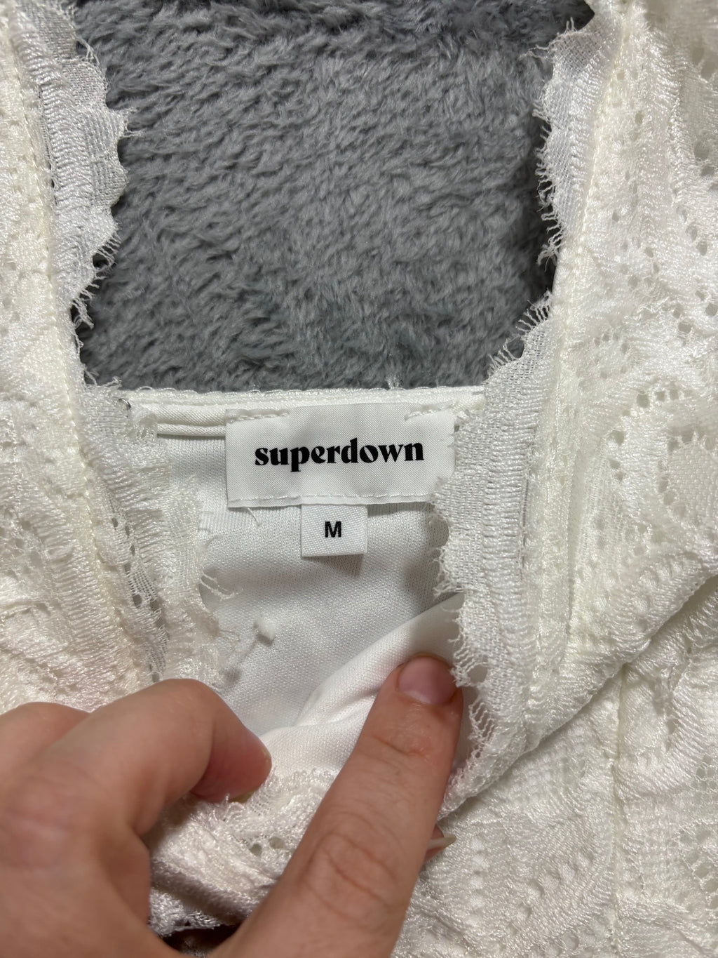 superdown M White Floral Lace Bodycon Mini Dress V-Neck Cami Party Cocktail