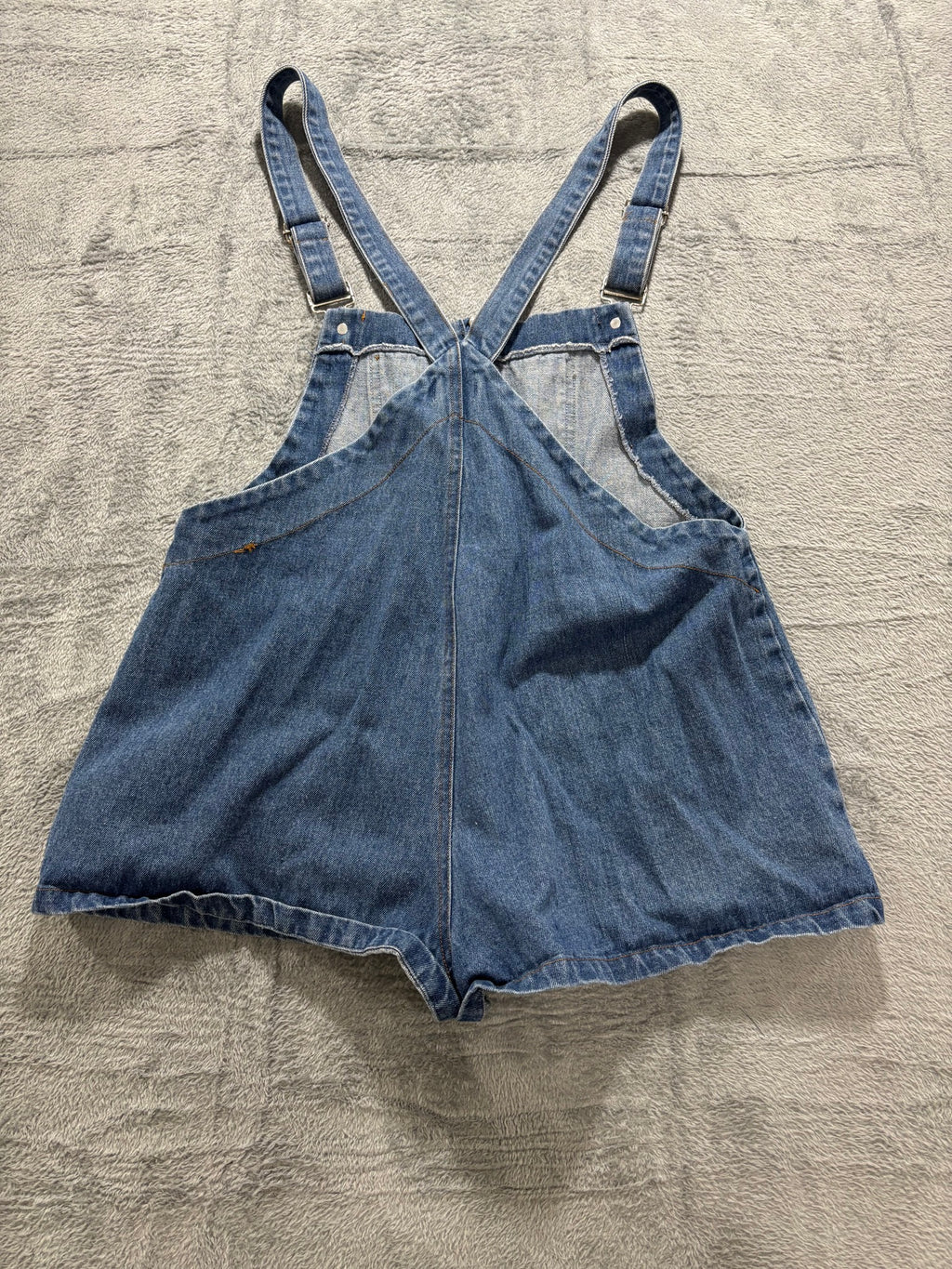 My Girl Size 10 Blue Denim Overall Shorts Shortall Romper Zip-Front Playsuit