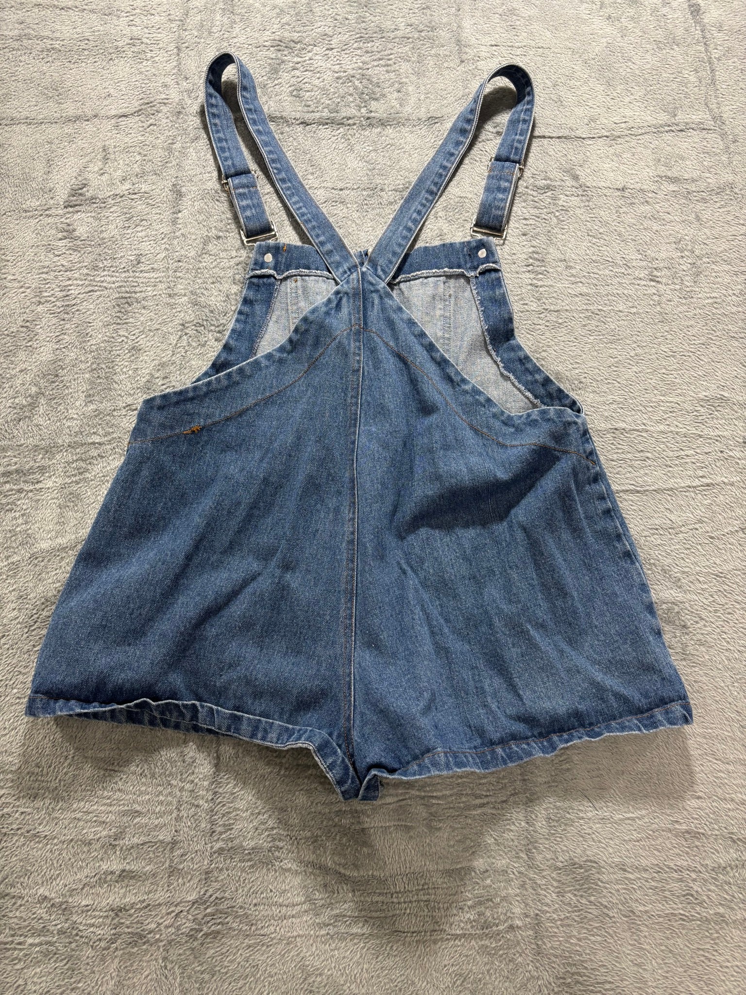 My Girl Size 10 Blue Denim Overall Shorts Shortall Romper Zip-Front Playsuit