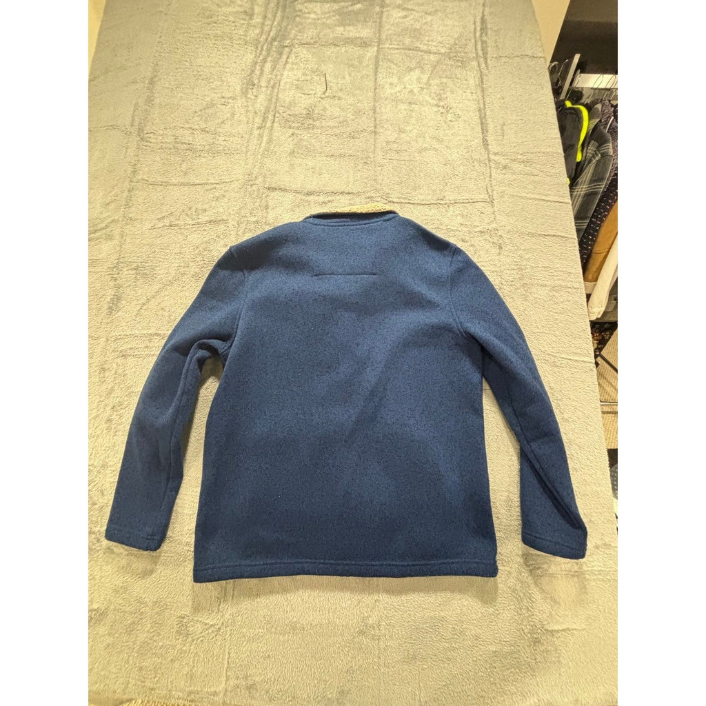 G.H. Bass & Co. Mens L Blue Full Zip Fleece Jacket Casual Cozy Outdoorsy