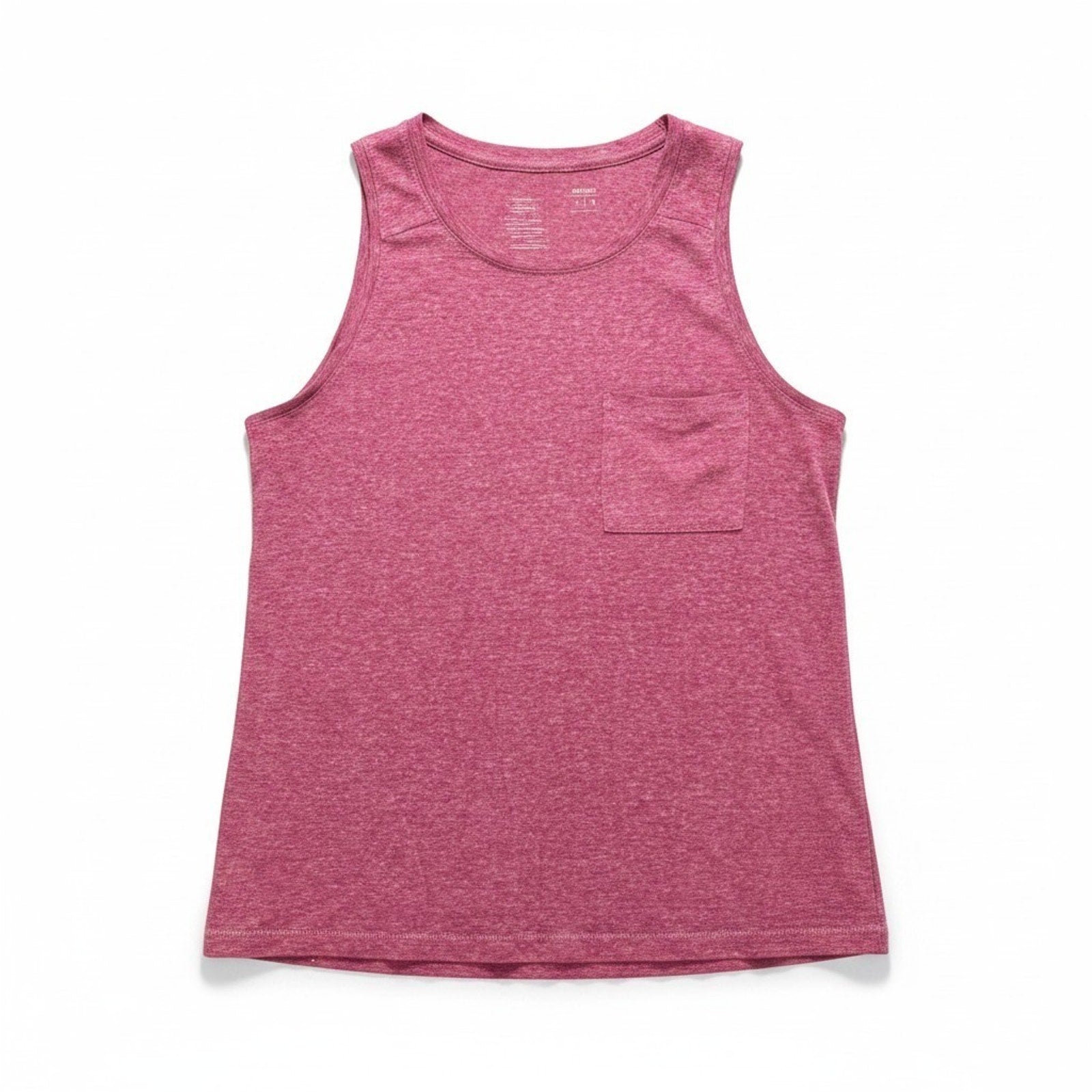 Old Navy L Womens Pink Heather Linen Blend Pocket Tank Top Casual Boho Summer